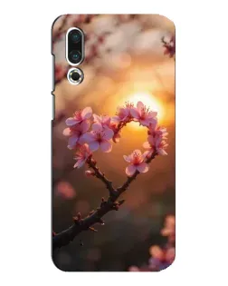 Чехол для Meizu 16s с картинкой «Розовый цвет сердце на фоне заката»