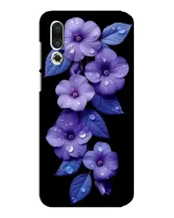 Чохол для Meizu 16s з картинкою «Фіолетові квіти з росою»