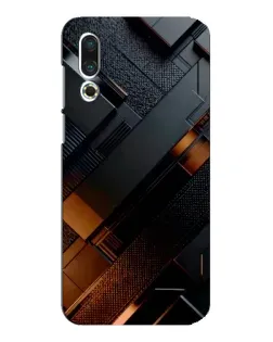 Чехол для Meizu 16s с картинкой «Черные геометрические блоки»