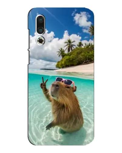 Чехол для Meizu 16s с картинкой «Капибара на море»