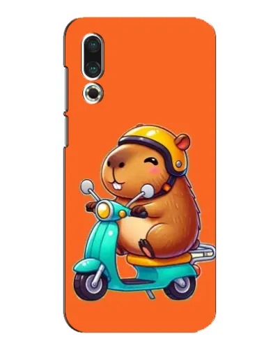 Чехол для Meizu 16s с картинкой «Капибара на скутере»
