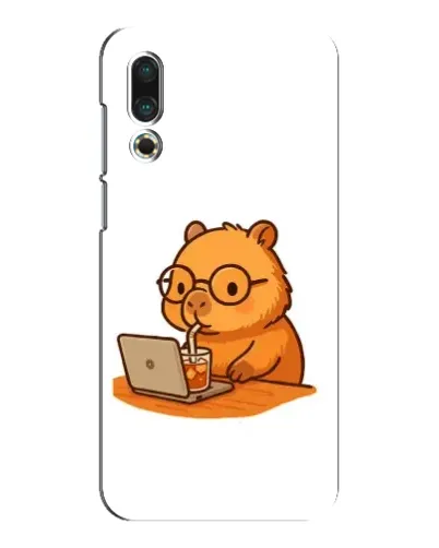 Чехол для Meizu 16s с картинкой «Капибара с ноутбуком»