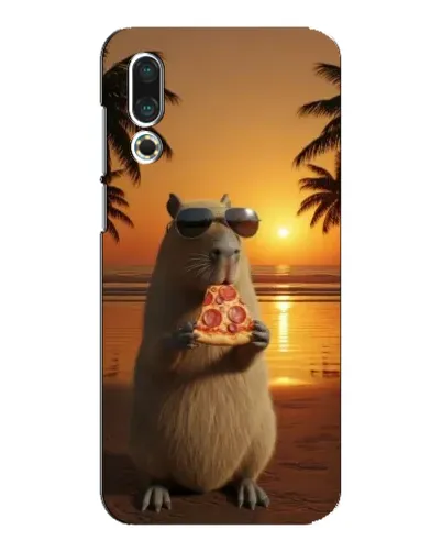 Чехол для Meizu 16s с картинкой «Капибара с пиццей»