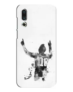 Чохол для Meizu 16s з картинкою «Чорно-білий силует Мессі»
