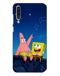 Чехол для Meizu 16xs с картинкой «Губка Боб и Патрик ночью»