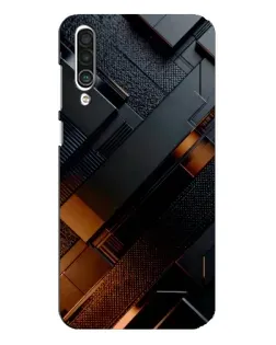 Чехол для Meizu 16xs с картинкой «Черные геометрические блоки»