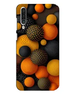 Чехол для Meizu 16xs с картинкой «Объемные оранжевые сферы»