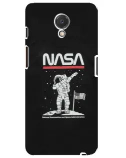 Чехол для Meizu M6s с картинкой «NASA — шагаем по Луне»