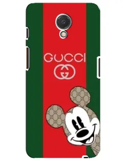 Чехол для Meizu M6s с картинкой «Gucci — полосы и Микки»