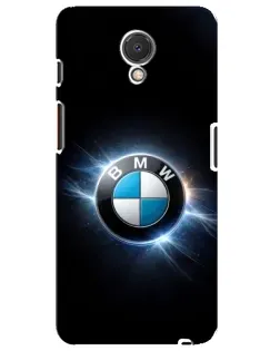 Чехол для Meizu M6s с картинкой «BMW — неоновое сияние»