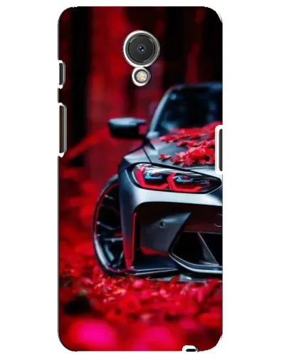 Чехол для Meizu M6s с картинкой «Спортивная BMW и цветы»