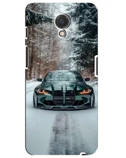 Чехол для Meizu M6s с картинкой «BMW в зимнем лесу»