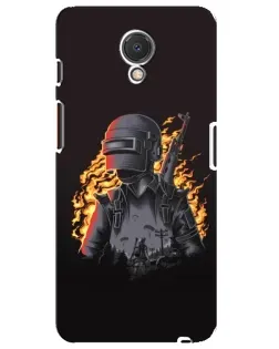 Чехол для Meizu M6s с картинкой «PUBG — огненный силуэт»
