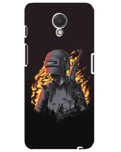 Чехол для Meizu M6s с картинкой «PUBG — огненный силуэт»