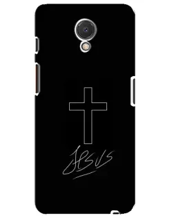 Чехол для Meizu M6s с картинкой «Графический крест Jesus»