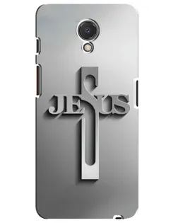 Чехол для Meizu M6s с картинкой «Металлический крест Jesus»