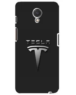 Чехол для Meizu M6s с картинкой «Стальной логотип Tesla»