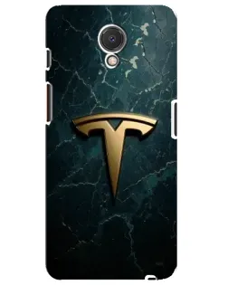 Чехол для Meizu M6s с картинкой «Мраморная Tesla Gold»