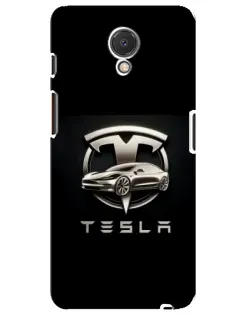 Чехол для Meizu M6s с картинкой «Tesla — серебристое авто»