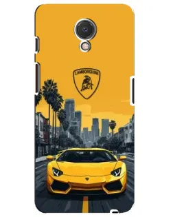Чехол для Meizu M6s с картинкой «Желтый Lamborghini город»