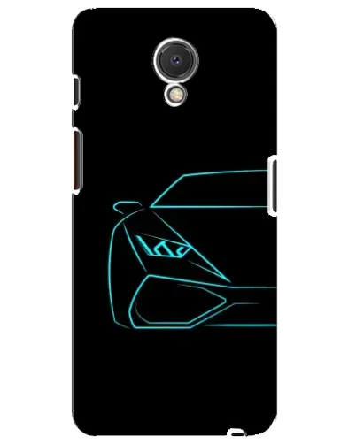 Чехол для Meizu M6s с картинкой «Голубой силуэт Lamborghini»