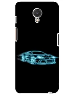Чехол для Meizu M6s с картинкой «Неоновый контур Lamborghini»
