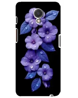 Чохол для Meizu M6s з картинкою «Фіолетові квіти з росою»