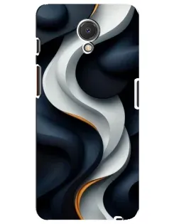 Чехол для Meizu M6s с картинкой «Объемные черно-белые ленты» Чехол для Meizu M6s с картинкой «Объемные черно-белые ленты»