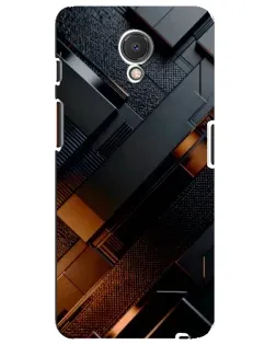 Чехол для Meizu M6s с картинкой «Черные геометрические блоки»
