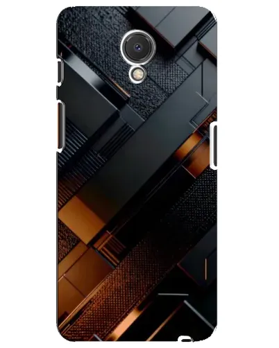 Чехол для Meizu M6s с картинкой «Черные геометрические блоки»