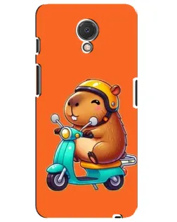Чехол для Meizu M6s с картинкой «Капибара на скутере»