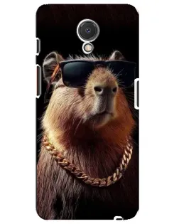 Чехол для Meizu M6s с картинкой «Капибара золотая цепь»
