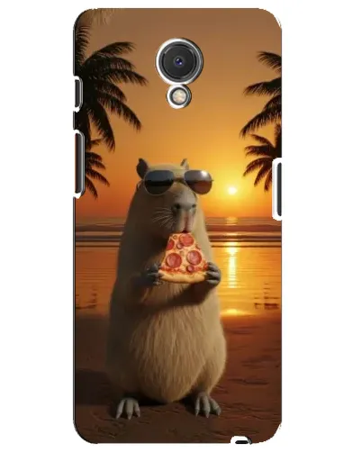 Чехол для Meizu M6s с картинкой «Капибара с пиццей»