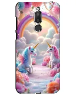 Чехол для Meizu M6T (Meilan 6T) с картинкой «Радуга и единороги»