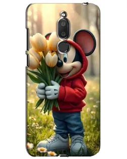 Чехол для Meizu M6T (Meilan 6T) с картинкой «Микки с тюльпанами»