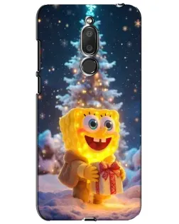 Чехол для Meizu M6T (Meilan 6T) с картинкой «Рождественский Спанч Боб»