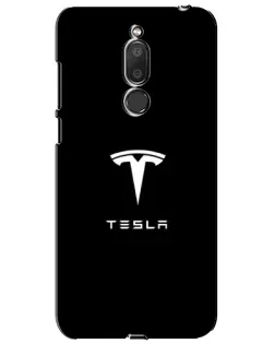 Чехол для Meizu M6T (Meilan 6T) с картинкой «Tesla White Logo»