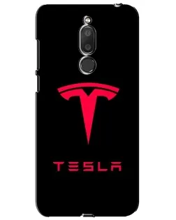 Чехол для Meizu M6T (Meilan 6T) с картинкой «Tesla Red Logo»