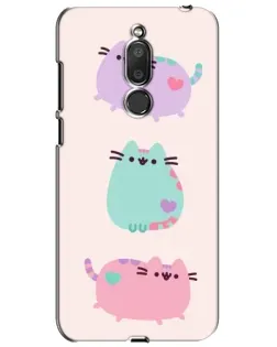 Чехол для Meizu M6T (Meilan 6T) с картинкой «Pusheen трио»
