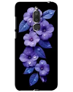 Чохол для Meizu M6T (Meilan 6T) з картинкою «Фіолетові квіти з росою»