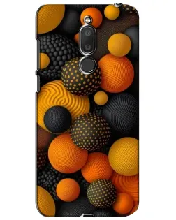 Чехол для Meizu M6T (Meilan 6T) с картинкой «Объемные оранжевые сферы»