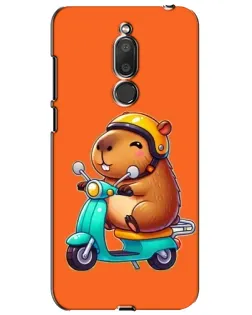 Чохол для Meizu M6T (Meilan 6T) з картинкою «Капібара на скутері»