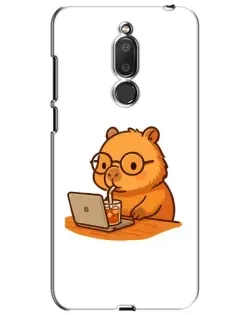 Чохол для Meizu M6T (Meilan 6T) з картинкою «Капібара з ноутбуком»