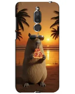 Чохол для Meizu M6T (Meilan 6T) з картинкою «Капібара з піцою»
