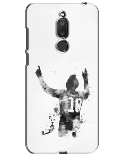 Чохол для Meizu M6T (Meilan 6T) з картинкою «Чорно-білий силует Мессі»