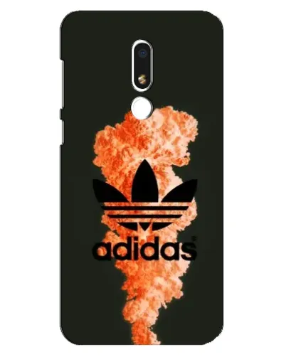 Чехол для Meizu M8 Lite с картинкой «Оранжевый дым Adidas»