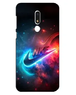 Чехол для Meizu M8 Lite с картинкой «Огненный логотип Nike»