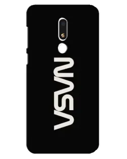 Чехол для Meizu M8 Lite с картинкой «NASA — вертикальный логотип»
