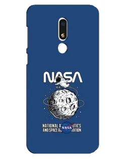 Чехол для Meizu M8 Lite с картинкой «NASA — лунная миссия»