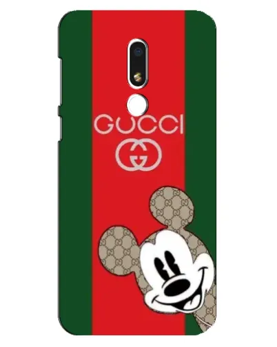 Чехол для Meizu M8 Lite с картинкой «Gucci — полосы и Микки»